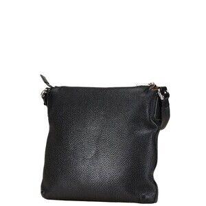 Gucci Interlocking GG Shoulder Leather Bag Black